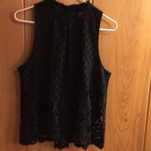 Black top overlayed with lace